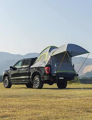 JOYTUTUS Pickup Truck Tent 5.5ft Bed Tent with Removable Awning, Waterproof PU2000mm Double Layer for 2 Person, Portable Truck Bed Tent - Green, Aluminum Pole - Thumbnail 6