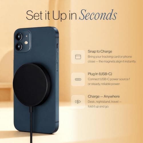 SPOTMINDERS Wireless Charger for iPhone, AirPods, Tracking Card 15W Flat Fast Charging Pad QI Compatible with Samsung, Android, Apple - Magsafe, Non-Slip Surface, Advanced Cooling - No AC Adapter - Thumbnail 2