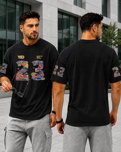 YTD 23 Graphic T-Shirts for Men Women, Relaxed Fit Cotton Crewneck Short Sleeve Casual Fashion Tee - Thumbnail 4