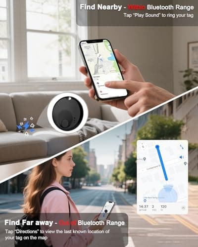 Air Tracker Tags-2 Pack - for iOS Only - Bluetooth Keys Finder Luggage Tracker Compatible with Apple Find My APP, Item Locator for Luggage, Backpack, Suitcases - Thumbnail 5