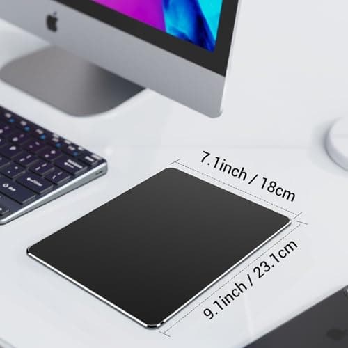 HONKID Hard Metal Mouse Pad for Desk, Aluminum Solid Mouse Pad for Magic Mouse and Pro/Air with Stable Rubber Base, Firm Mousepad for Travel and Home Office (Black) - Thumbnail 6