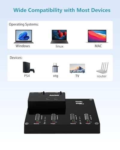 MAIWO 4 Bay M.2 NVME Docking Station, Tool-Free Type- C to NVME SSD Enclosure, Support Offline Clone duplicator and System Disk Clone Function (K3015P2) - Thumbnail 6