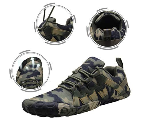 Weweya Womens Running Shoes Wide Cross Training Zero Drop Gym Treadmill Female Workout Bike Minimalist Barefoot Sneakers Boxing Kickboxing Camouflage US Size 10 - Thumbnail 2