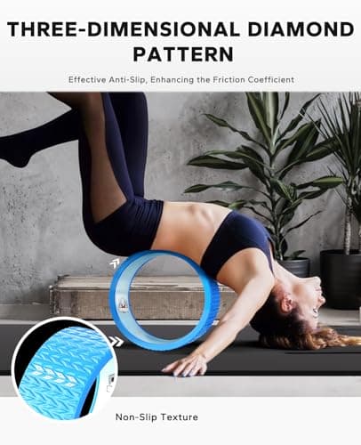 HAPBEAR Back Roller - Yoga Wheel Set with 26'' Anti-Burst Exercise Ball – 12'' PP Inner Core Spine Alignment Tool for Back Pain Relief,Core Strength & Full-Body Workout, Back Roller Wheel for Home Gym & Therapy, Pump Included - Thumbnail 3