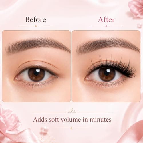 JoMay Self Adhesive Eyelashes No Lash Glue Needed Reusable Up to 5x Natural Strip Lashes 3D Super Fluffy False Eyelashes Easy to Apply & Remove Full Bouncy Volume & Curl 3 Pairs(Dream Girl) - Thumbnail 2