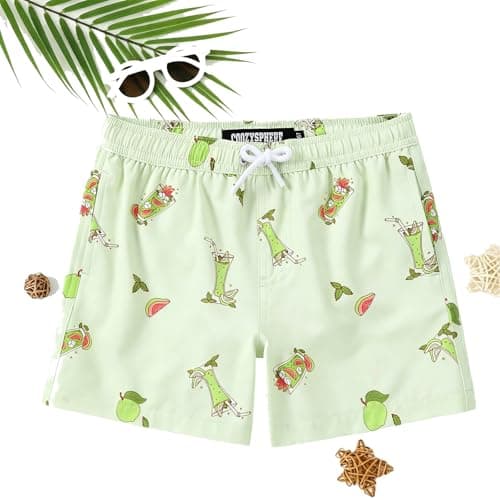 CoozySphere Boys Swimming Trunks with Mesh Liner Kids Bathing Suit Boys Board Shorts Quick Dry Teen Swimsuit Kids Swim Shorts 8-9 Year Old - Image 1