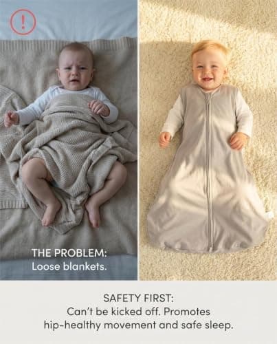 TURMEWU 3 Pack Baby Sleep Sack 0-6 Months 100% Organic Cotton, 0.5 TOG Lightweight Wearable Blanket, 2-Way Zipper Sleeping Bag, Cotton&Fawn&Grey - Thumbnail 3