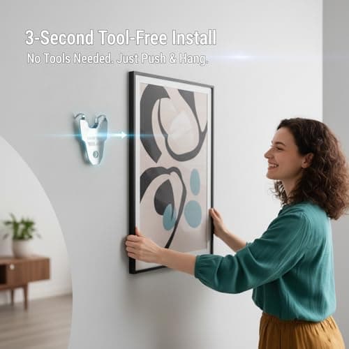 20Pcs Hardened Steel Claw Picture Hangers for Drywall,No Nails,Minimal Damage Wall Hooks for Frames, Art, Mirrors, Photos & Posters,All-in-One Hanging Hardware Kit for Room/Office Decor - Thumbnail 3