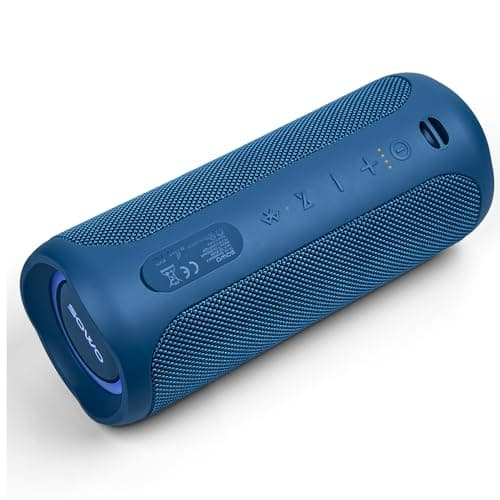 SOWO Waterproof Speaker Bluetooth Wireless- Portable Speaker Loud with Built-in Subwoofer and Tweeter, Extra Bass, Stereo Sound, IP67, Colorful Lights for Party, Outdoor, Camping - Blue - Thumbnail 3