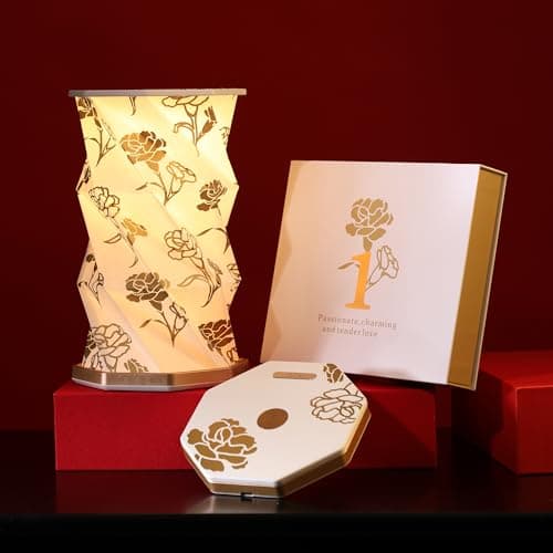 ZBOLE Birthday Flower Folding Rotating Lamp - January Carnation, Rechargeable Folding Paper Light, Elegant Gift Box – Ideal Anniversary, Birthday Gift for Women, Mom, Sister, Grandma-White - Image 1