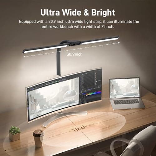 LED Desk Lamp for Home Office, Eye-Caring Desk Light with Clamp, 15W Double Head Architect Task Lamp Stepless Dimming, Flexible Gooseneck Bright Table Lamp for Study Reading Workbench Drafting - Thumbnail 2