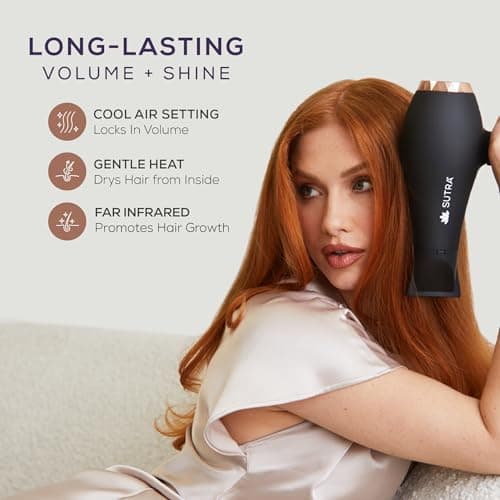 Sutra Infrared AC Blow Dryer - Professional Hair-Dryer with Infrared (IR) & Ionic Technology - Blowdryer with 2 Speed, 3 Heat Settings & Cool Shot Button - Professional Styling Tool for All Hair Types - Thumbnail 4