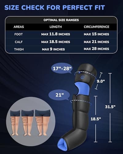 Musugy Leg Massager with Heat and Compression : Sequential Compression Boots with 6 Modes,9 Intensity and 3 Heat for Circulation and Pain Relief - Christmas Birthday for Mom, Dad, Athletes, Gym - Thumbnail 5