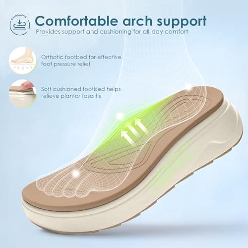 Vilanva Women's platform flip-flops Beige Size 8 - Thumbnail 3