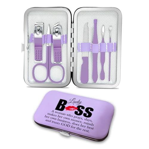 TTJHGYQO 7-Piece Nail Clipper Set Stainless Steel Fingernail Clipper & Toenail Clippers,Toenail Clippers with Travel Case for Female Boss - Image 1