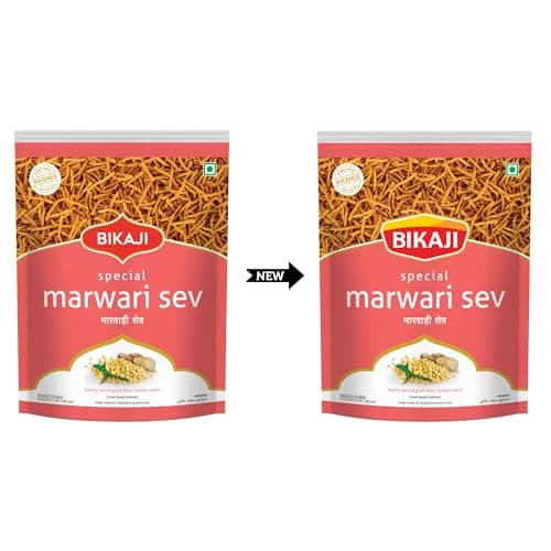 Bikaji Marwadi Sev 14.11 oz (400g), Authentic Indian Snacks Noodles, Crunchy Besan, Rajasthani Style Savory Snack, Party Mix, Everyday Munching, Ready-to-Eat Tea-Time Snack - Thumbnail 4