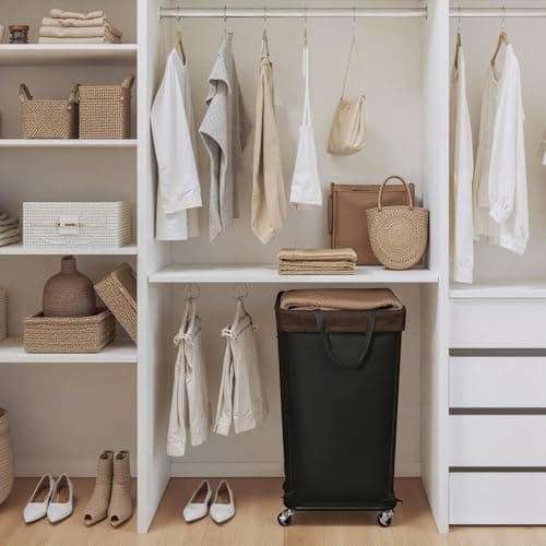 GRANNY SAYS 160L Rolling Laundry Basket, Laundry Hamper with Wheels, Large Laundry Cart with Removable Bag, Clothes Organization and Storage for Laundry Room, Bathroom, Bedroom, Black - Thumbnail 6