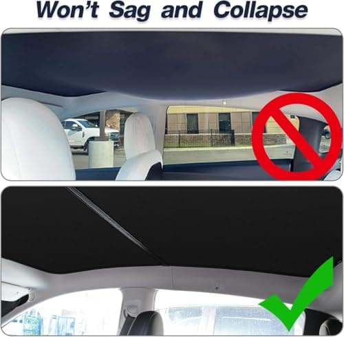 Tesla Model Y Sunshade Roof Never Sag UV Rays Protection Sun Shade for Tesla Model Y Heat Blocking Shades 2017-2024 - Thumbnail 3