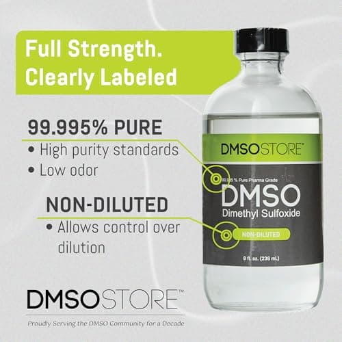 DMSO 8 oz. Glass Bottle Non-diluted 99.995% Pure Low Odor Pharma Grade Liquid Dimethyl Sulfoxide Super High Quality Made by DMSO Store - Thumbnail 4