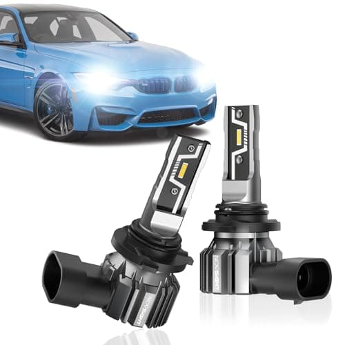 NOVSIGHT 9006 HB4 LED Light Bulbs - 500% 20,000LM Super Brighter 6500K Cool White Light Bulbs, 1:1 Design 50000+ Lifespan, Easy Installation, 9006 HB4 Automotive Fog Lamps, Pack Of 2