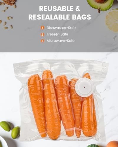 30 Reusable Vacuum Sealer Bags for Food, 10 x 11 inch Food Storage Bags Durable Airtight Bags, Freezer Safe, Microwave & Dishwasher, Leak-Proof, Compatible with Most Vacuum Sealers - Thumbnail 6