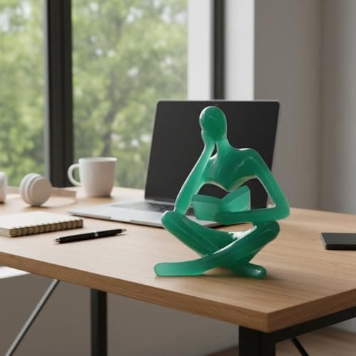 YeseeYe Bookshelf Decor Thinker Statue - Abstract Art Reading Sculpture Modern Home Decoration Figurine for Living Room Office Shelves Coffee Table Desk Decor - Thumbnail 3