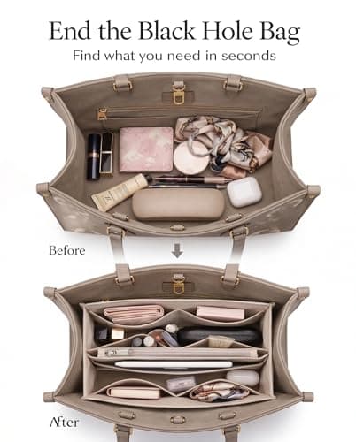 Purse Organizer Insert, Water-Resistant Bag Insert with Paper-Like Fabric - Thumbnail 4