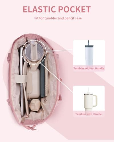 Wandering Nature Puffer Tote Bag with Cup Holder & Laptop Compartment & Trolley Sleeve for Travel, Work, Nurse, Women - Thumbnail 4