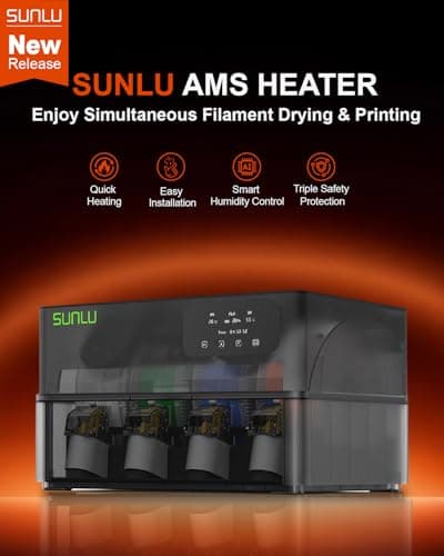 SUNLU AMS Heater, Compatible with Bambu Lab AMS 1.0, Enables Drying While Printing, Drying evenly & 70℃ Fast Heating Filament Dryer, 4-roll Capacity (AMS Not Included) - Thumbnail 2