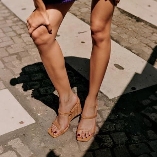 EQAUDES Women's Sandals Wedges Summer Shoes - Espadrilles, Open Toe, Two Strap, Slides, Casual, Beach, Vacation - Thumbnail 4