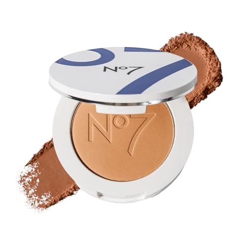No7 Lift & Luminate Triple Action Powder - Deep - Pressed Makeup Setting Powder for Face - Compact Setting Powder Reduces the Appearance of Fine Lines & Enhances Glow (10g) - Image 1