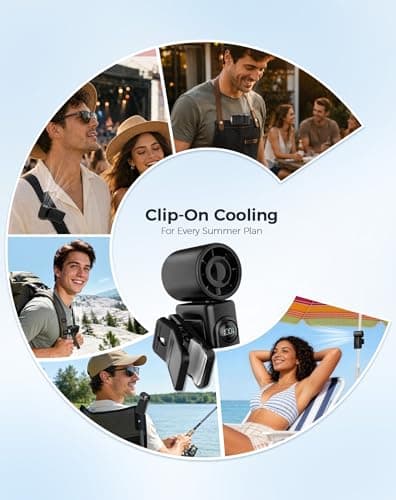 Hotsales Clip-On Portable Fan, 13500 RPM High-Speed Rechargeable Handheld Mini Fan, LED Display, 360° Rotating Detachable Clip, Stroller Fan for Baby, Travel Essentials, Summer Gifts for Women and Men - Thumbnail 5