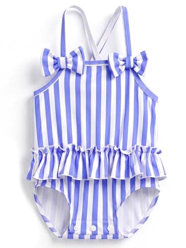 Eayouko Baby Swimsuit Girl Toddler Bathing Suit One Piece Stripe Newborn Infant Swimwear Summer Beach - Image 1