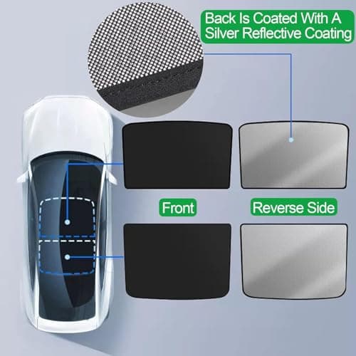 Tesla Model Y Sunshade Roof Never Sag Heat-Insulating, UV-Protective, Nano Ice-Crystal Coatings Interior Accessories for Tesla Model Y 2019-2024 - Thumbnail 2