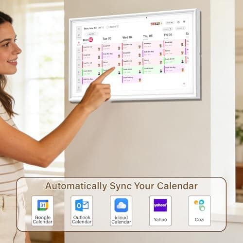 15.6" Digital Calendar, Planner Electronic Calendar & Chore Chart, Touchscreen Interactive Electronic Organizer for Monthly, Weekly & Daily Agenda, Chore Chart, Digital Photo Display, Wall & Desk Mountable - Thumbnail 6