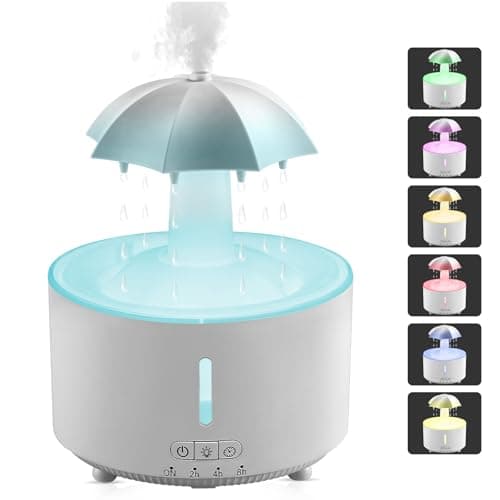 Missfly Aromatherapy Diffuser,Clouds and Cool Mist Humidifier,360° Rotatable,Super Quiet, Easy to Fill & Clean, Auto Shut-Off,300ml Humidifiers for Bedroom Home and Office (White)