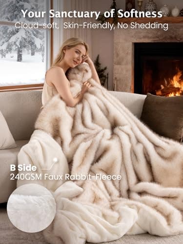 Bearhug Heated Blanket Twin Size 62" x 84", Luxury Faux Fur Electric Blanket with 10 Heat Levels, Ultra Plush Heating Blanket with 9H Auto Shut Off, ETL Certified & Machine Washable - Thumbnail 2