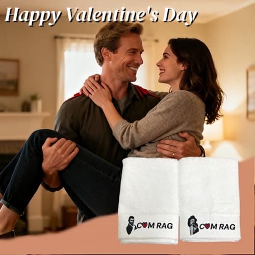 Carastora This 2-Pack Towel Set Makes a Thoughtful Gift for Couples and Special Occasions Like Anniversaries or Valentine’s Day. Soft, Durable, and Breathable, They’re Perfect for Daily Bathroom use. - Thumbnail 5