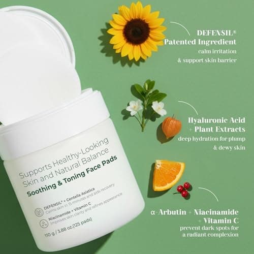 QAH Toner Pads Face Exfoliator Dark Spots Removal Pads, Soothing with DEFENSIL®,Tea Tree | Wrinkle Minimizing with Peptides, Niacinamide for All Skin Types（125 Counts） - Thumbnail 5