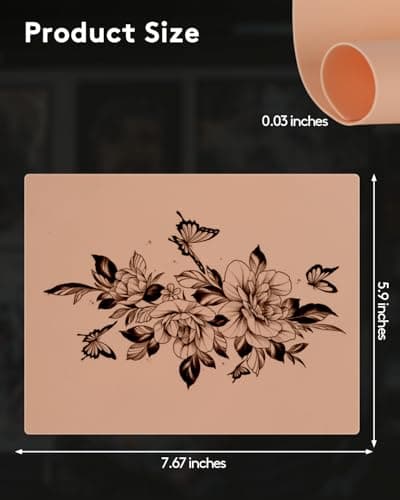 Lady Up Tattoo Skin Practice Kit, Tattoo Practice Skins Set For Beginners and Artists, 20 Fake Skin and 300 Ink Caps Set Mixed Pigment Cups (200*Small, 100*Large) - Thumbnail 6