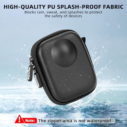 Flymile Protective Carrying Case for DJI Osmo 360 (for Cage and Lens Cap), Storage Small Bag Travel PU Hard Shell Portable Cover Protector With Carabiner & Wrist Strap Camera Accessories - Thumbnail 6