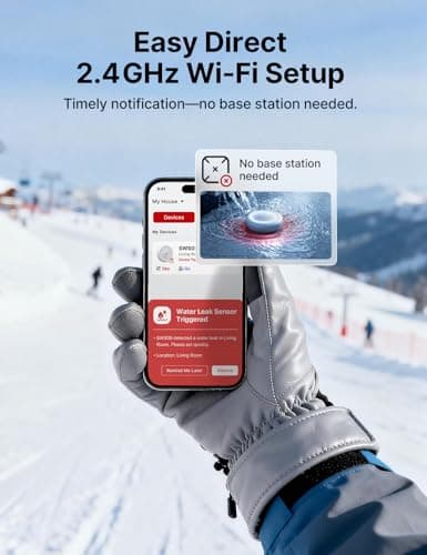 X-Sense Wi-Fi Water Leak Detector for Home - Smart 2-in-1 Leak & Low-Temperature Sensor with App Alerts, Protection for Homes, Kitchens & Basements, Works with X-Sense Home Security App, Model SWS0B - Thumbnail 4