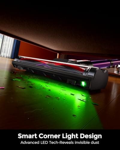 SVHT Cordless Vacuum Cleaner, 500W 45KPA 50Mins Stick Vacuum Cleaners for Home with LED Light, Self-Standing, Anti-Tangle Brush & 1.6L Dust Cup, Lightweight Vacuum for Pet Hair, Carpets, Hard Floors - Thumbnail 6
