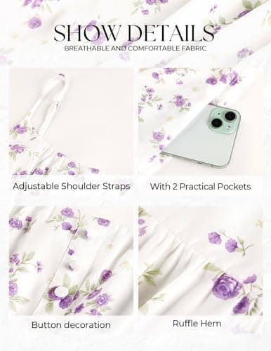 Belle Poque Floral Dress for Women 2026 Summer Sleeveless Flowy Ruffle Midi Dresses Elegant Wedding Guest Dress Medium - Thumbnail 5
