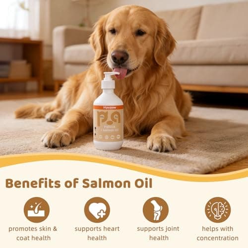 Hipypaw Fish Oil Omega 3 for Dogs - Salmon & Pollock Oil for Dogs and Cats - Defense Liquid Supplement for Skin, Coat Brain, Hip, Joint and Heart Health - Omega Oil for Pet(16OZ) - Thumbnail 2