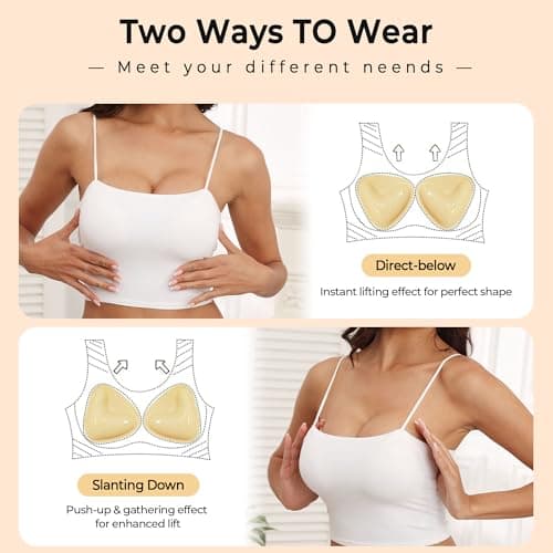 UOTJCNR Ultra Boost Sticky Bra Pads Inserts, Double Sided Adhesive Push Up Padding Inserts for Women’ Bras Bikini Swimsuits Beige - Thumbnail 5