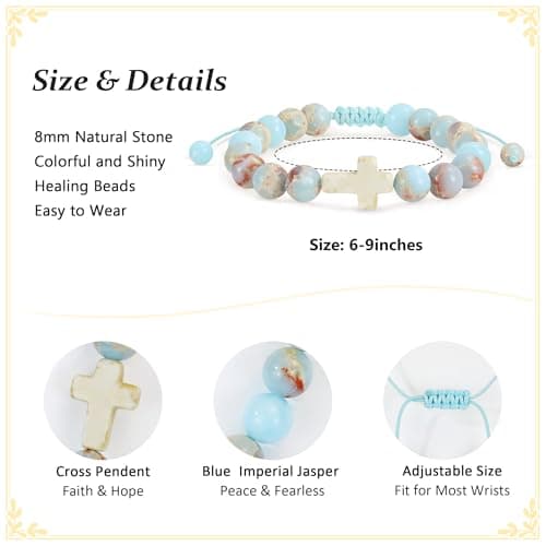BAYLAY Gifts for Teen Girls, Cross Bracelet for Teen Teenage Girls Birthday Christian Religious Baptism Gifts for Girl Easter Basket Stuffers Fillers Stocking Stuffers - Thumbnail 5