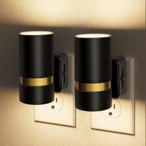 JandCase Night Lights Plug into Wall, Automatic Night Light with Dusk to Dawn, 2 Pack 0-100LM Dimmable Plug in LED Nightlight 3000K Soft Warm for Bedroom, Hallway, Stairs - Image 1
