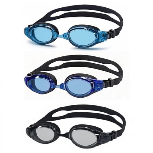 YUENREE 3 Pack Adult Swim Goggles for Men Women Teens Ages 8+ | No Leak Anti-Fog UV Protection | Easy Adjust Non-Slip Strap | with 3 Hard Travel Cases - Image 1