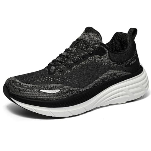 Wirpex Women's Walking Shoes Wide Toe Box Cushion Comfortable Tennis Shoes Non-Slip Running Workout Gym Sports Athletic Breathable Fashion Sneakers Black 9.5 - Image 1